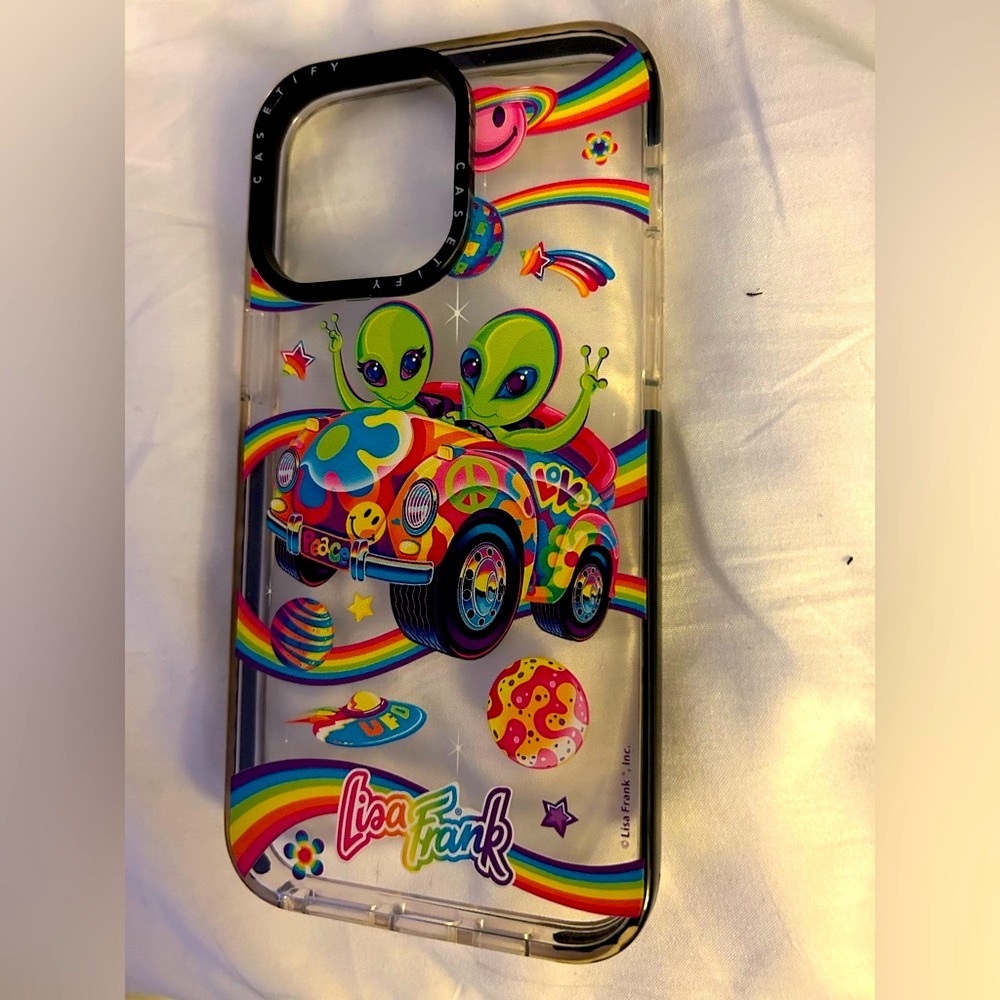 Casetify iPhone 14 Plus/max Case- Lisa Frank Alien Rainbow Art Multicolor